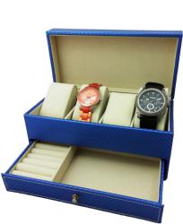 WatchBox Cutie depozitare ceasuri si bijuterii Adele rosie / neagra / albastra / alba (CF-PU-26B)
