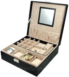 WatchBox Caseta Bijuterii Piele Ecologica Neagra ANGIE (WZ1550)