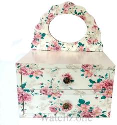 WatchBox Caseta Bijuterii Lily Grey cu Oglindă | Depozitare & Organizare Elegantă | WZ1494 (WZ1494)