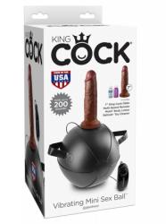 Prime Stoys King Cock Vibrating Mini Sex Ball with 7" Dildo Brown Dildo