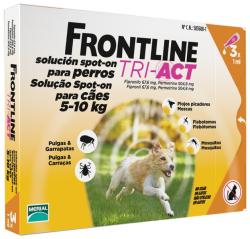Frontline Tri-Act spot on pentru câini între 5-10 kg - 3 pipete