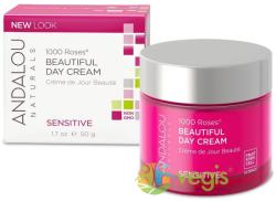 Andalou Naturals Sensitive Crema de Zi cu Efect Intens Hidratant pentru Ten Sensibil sau Deshidratat 1000 Roses 50ml