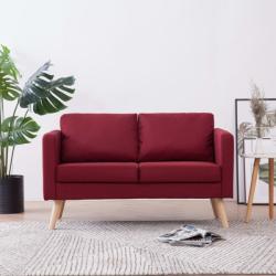 vidaXL Canapea cu 2 locuri, roșu, material textil (281363) Canapea