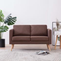 vidaXL Canapea cu 2 locuri, maro, material textil (281353) Canapea