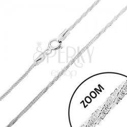 Ekszer Eshop 925 ezüst nyaklánc, kígyó minta - egyenes és tekert részek, szélesség 1, 5 mm, hossz 460 mm