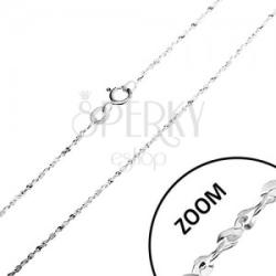 Ekszer Eshop 925 ezüst nyaklánc, spirál s alakú elemekből, szélesség 1, 3 mm, hossz 460 mm