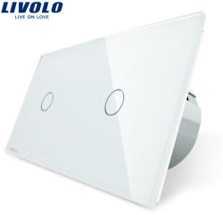 LIVOLO Intrerupator tactil dimabil simplu+simplu Livolo (VL-2FC1D2-11)