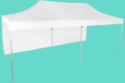  Gyorsan összecsukható sátor 3x6m - alumínium, Fehér, 1 oldalfal