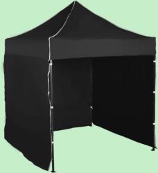 Expodom Gyorsan összecsukható sátor 2x2m - acél, Fekete, 3 oldalfal