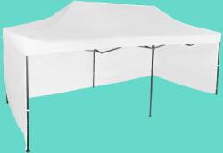Expodom Gyorsan összecsukható sátor 3x6m - acél, Fehér, 3 oldalfal