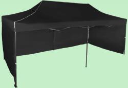 Expodom Gyorsan összecsukható sátor 3x6m - acél, Fekete, 3 oldalfal