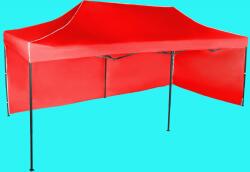 Expodom Gyorsan összecsukható sátor 3x6m - acél, Piros, 2 oldalfal