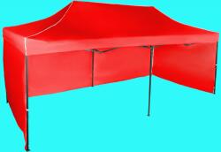 Expodom Gyorsan összecsukható sátor 3x6m - acél, Piros, 3 oldalfal