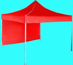 Expodom Gyorsan összecsukható sátor 3x3 m - alumínium, Piros, 1 oldalfal