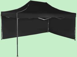 Expodom Gyorsan összecsukható sátor 3x4, 5 m - acél, Fekete, 2 oldalfal