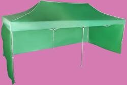  Gyorsan összecsukható sátor 3x6m - alumínium, Zöld, 3 oldalfal
