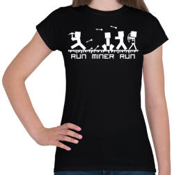 printfashion Minecraft bányász (fehér) - Női póló - Fekete (1593697)
