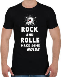 printfashion rock and roll2 - Férfi póló - Fekete (1565646)