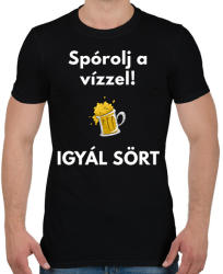 printfashion SPORÓLJ A VÍZZEL - Férfi póló - Fekete (1584292)