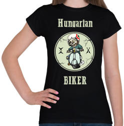 printfashion HUNGARIAN BIKER - Női póló - Fekete (1567220)