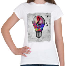 printfashion Zene a megoldás - Női póló - Fehér (1575742)