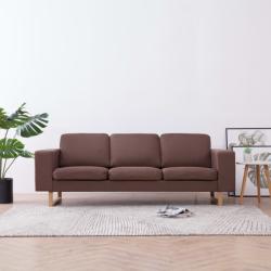 vidaXL Canapea cu 3 locuri, maro, material textil (281384) Canapea