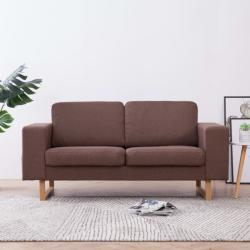 vidaXL Canapea cu 2 locuri, maro, material textil (281383) Canapea