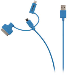 Valueline Cablu alimentare si sincronizare albastru USB 2.0 - micro USB +adaptor lightning +Apple Dock 30pini 1m cupru Valueline (VLMP39410L1.00)