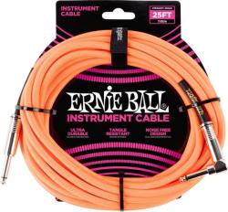 Ernie Ball 6067 7, 5m gitárkábel, egyenes/pipás csatlakozó, neon narancs