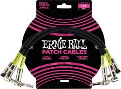 Ernie Ball 6075 30cm Patch kábel pack, pipás csatlakozók, fekete