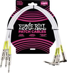 Ernie Ball 6056 45cm Patch kábel pack, egyenes/pipás csatlakozók, fehér