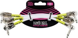 Ernie Ball 6052 15cm Patch kábel pack, lapos pipás csatlakozók, fehér