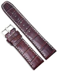 HCraft Curea Ceas „Cross-Grain Sport C3025 - Piele Maro cu Cusătură Albă Contrastantă (18mm - 24mm) (C3026-H-CROSS)