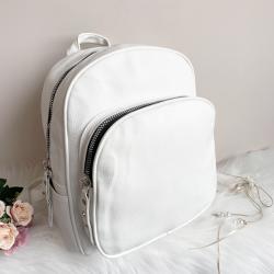  Бяла кожена раница Модел-8040