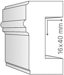 ANRO Kábelcsatorna takaró díszléc KCS-01 (16x40 mm) (KCS-01 (16x40 mm))