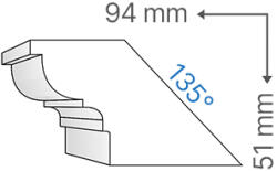 ANRO Tetőtéri díszléc KA-16/T - a holker léccel profilazonos díszléc a tetőtéri stukkózáshoz (KA-16/T Tetőtéri)