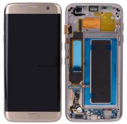 NBA001LCD004663 Samsung Galaxy S7 Edge arany LCD kijelző érintővel kerettel előlap (NBA001LCD004663)