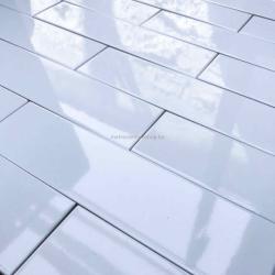  7, 5x30 Fehér FÉNYES Sima Csempe - metrocsempeshop - 7 270 Ft