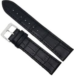 HCraft Curea Ceas „Croco Prestige 7A1-N - Piele Naturală Neagră, Textură Crocodil (12mm - 22mm) (7A1 N)