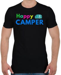 printfashion HAPPY CAMPER2 - Férfi póló - Fekete (1605684)