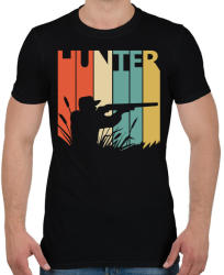 printfashion Hunter logó - Férfi póló - Fekete (1619231)