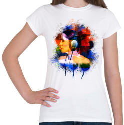 printfashion A zenehallgató lány - Női póló - Fehér (1614706)