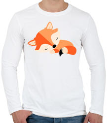 printfashion Cute Fox baby - Férfi hosszú ujjú póló - Fehér (1622685)