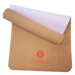 Sveltus Parafa jóga (yoga) szőnyeg 180x61x0, 4cm, parafa/lila felület