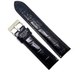  Curea pentru ceas din piele naturala anti-alergica Neagra 22mm 24mm - 04H22