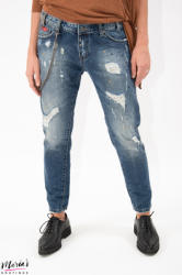 Wiya Jeans cu rupturi accesorizat cu lanț (DY029)