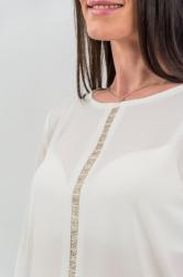 NT Fashion Bluză albă cu element decorativ (SSH-6059-WHITE)