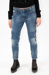 Wiya Jeans model rupți cu dungă laterală neagră (AS1605)