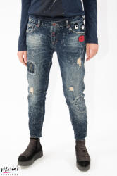 Wiya Jeans cu rupturi și petice (DY066)