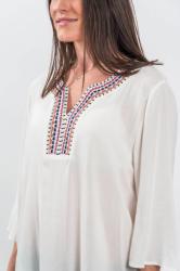 Unika Bluză albă cu broderie decorativă (R-169)